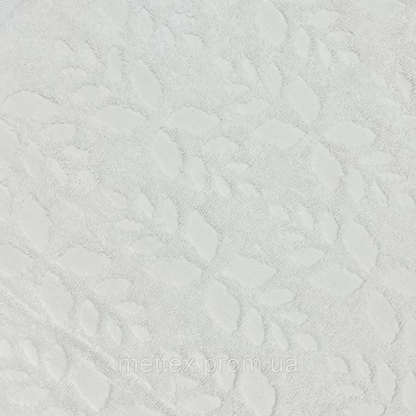 Махра Купон жаккард ЛИСТОЧКИ молоко - 69 см х 140 см (баня) 2827099954 фото