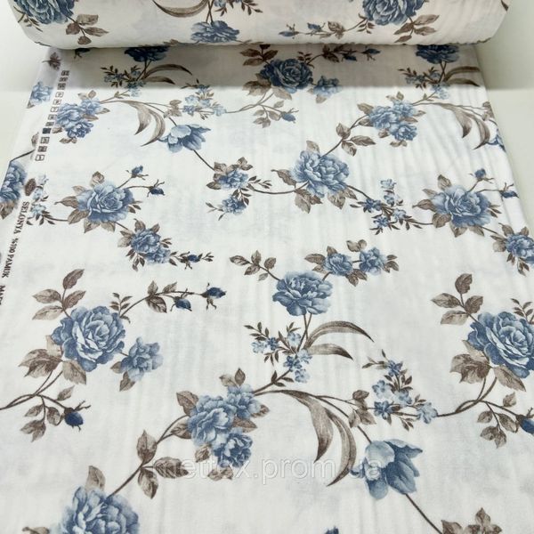 Фланель Selonya № 28872 - МЕЛОДІЯ РОЗ - блакитна 2793610272 фото