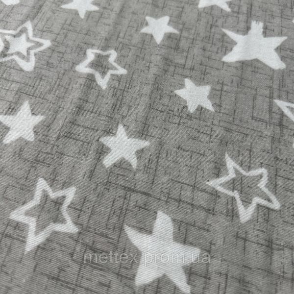 Фланель WELLAHOME №26545 - ЗВЕЗДОЧКИ - серо/бежевые 2749845999 фото